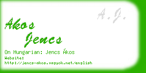 akos jencs business card
